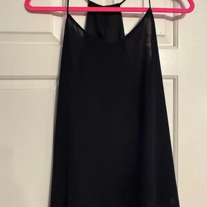 She + Sky Black Backless Tank Top